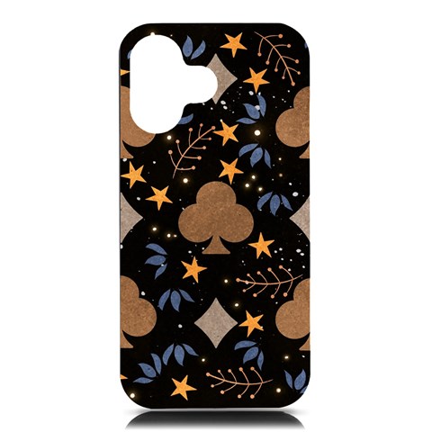 Seamless Pattern Repeat Repetition iPhone 16 Black UV Print PC Hardshell Case from ArtsNow.com Front