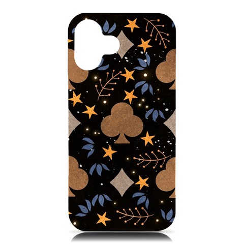 Seamless Pattern Repeat Repetition iPhone 16 Plus Black UV Print PC Hardshell Case from ArtsNow.com Front