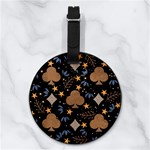 Seamless Pattern Repeat Repetition Nappa Leather Luggage Tag Round