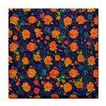Mid Century Retro Floral 1970s 1960s Pattern 61 Tile Coaster