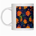 Mid Century Retro Floral 1970s 1960s Pattern 61 White Mug