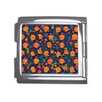 Mid Century Retro Floral 1970s 1960s Pattern 61 Mega Link Italian Charm (18mm)