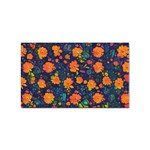 Mid Century Retro Floral 1970s 1960s Pattern 61 Sticker (Rectangular)