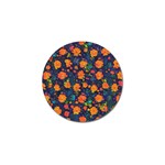 Mid Century Retro Floral 1970s 1960s Pattern 61 Golf Ball Marker (4 pack)