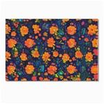 Mid Century Retro Floral 1970s 1960s Pattern 61 Postcards 5  x 7  (Pkg of 10)