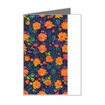 Mid Century Retro Floral 1970s 1960s Pattern 61 Mini Greeting Card