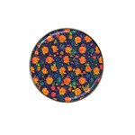 Mid Century Retro Floral 1970s 1960s Pattern 61 Hat Clip Ball Marker (4 pack)
