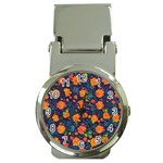 Mid Century Retro Floral 1970s 1960s Pattern 61 Money Clip Watches