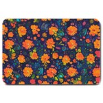 Mid Century Retro Floral 1970s 1960s Pattern 61 Large Doormat
