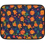 Mid Century Retro Floral 1970s 1960s Pattern 61 35 x27  Two Sides Fleece Blanket (Mini)