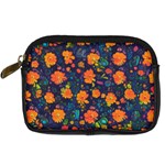 Mid Century Retro Floral 1970s 1960s Pattern 61 Digital Camera Leather Case