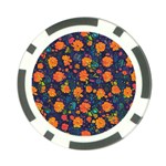 Mid Century Retro Floral 1970s 1960s Pattern 61 Poker Chip Card Guard (10 pack)
