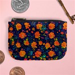 Mid Century Retro Floral 1970s 1960s Pattern 61 Mini Coin Purse