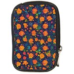 Mid Century Retro Floral 1970s 1960s Pattern 61 Compact Camera Leather Case