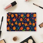 Mid Century Retro Floral 1970s 1960s Pattern 61 Cosmetic Bag (Medium)
