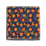 Mid Century Retro Floral 1970s 1960s Pattern 61 Memory Card Reader (Square 5 Slot)