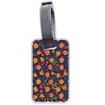 Mid Century Retro Floral 1970s 1960s Pattern 61 Luggage Tag (two sides)