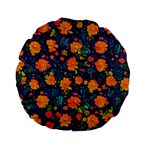 Mid Century Retro Floral 1970s 1960s Pattern 61 Standard 15  Premium Round Cushions
