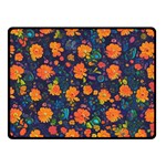 Mid Century Retro Floral 1970s 1960s Pattern 61 50  x 40  Two Sides Fleece Blanket (Small)