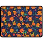 Mid Century Retro Floral 1970s 1960s Pattern 61 80  x 56  Two Sides Fleece Blanket (Large)