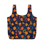 Mid Century Retro Floral 1970s 1960s Pattern 61 Full Print Recycle Bag (M)