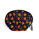 Mid Century Retro Floral 1970s 1960s Pattern 61 Accessory Pouch (Small)