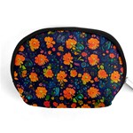 Mid Century Retro Floral 1970s 1960s Pattern 61 Accessory Pouch (Medium)