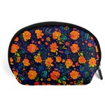 Mid Century Retro Floral 1970s 1960s Pattern 61 Accessory Pouch (Large)