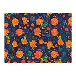 Mid Century Retro Floral 1970s 1960s Pattern 61 35  x 27  Two Sides Premium Plush Fleece Blanket (Mini)
