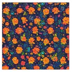 Mid Century Retro Floral 1970s 1960s Pattern 61 36  x 36  Square Satin Scarf