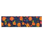 Mid Century Retro Floral 1970s 1960s Pattern 61 16 x 60  Oblong Satin Scarf