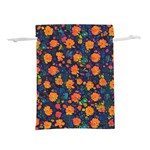 Mid Century Retro Floral 1970s 1960s Pattern 61 Lightweight Drawstring Pouch (M)