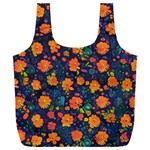 Mid Century Retro Floral 1970s 1960s Pattern 61 Full Print Recycle Bag (XXL)