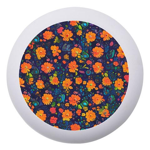 Mid Century Retro Floral 1970s 1960s Pattern 61 Dento Box with Mirror from ArtsNow.com Front