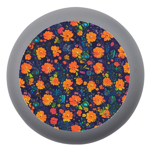 Mid Century Retro Floral 1970s 1960s Pattern 61 Dento Box with Mirror from ArtsNow.com Front