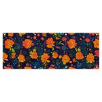 Mid Century Retro Floral 1970s 1960s Pattern 61 Banner and Sign 8  x 3 