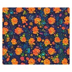 Mid Century Retro Floral 1970s 1960s Pattern 61 50  x 40  Premium Plush Fleece Blanket (Small)