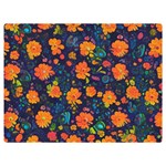 Mid Century Retro Floral 1970s 1960s Pattern 61 40  x 30  Premium Plush Fleece Blanket (Extra Small)