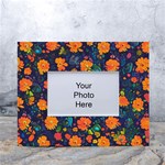 Mid Century Retro Floral 1970s 1960s Pattern 61 White Tabletop Photo Frame 4 x6 