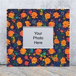 Mid Century Retro Floral 1970s 1960s Pattern 61 White Wall Photo Frame 5  x 7 