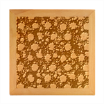 Mid Century Retro Floral 1970s 1960s Pattern 61 Wood Photo Frame Cube