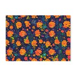 Mid Century Retro Floral 1970s 1960s Pattern 61 Crystal Sticker (A4)