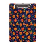 Mid Century Retro Floral 1970s 1960s Pattern 61 A5 Acrylic Clipboard