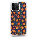 Mid Century Retro Floral 1970s 1960s Pattern 61 iPhone 14 Pro Max TPU UV Print Case