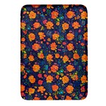 Mid Century Retro Floral 1970s 1960s Pattern 61 Rectangular Glass Fridge Magnet (4 pack)