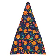 Mid Century Retro Floral 1970s 1960s Pattern 61 Automatic Folding Umbrella with Case (Large) from ArtsNow.com 13.71 x19.92  Umbrella - 2