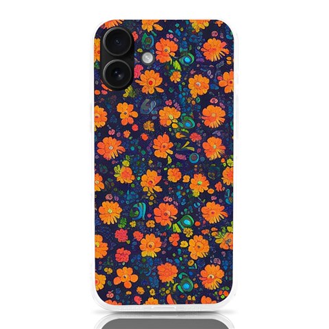 Mid Century Retro Floral 1970s 1960s Pattern 61 iPhone 16 Plus TPU UV Print Case from ArtsNow.com Front