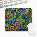 Mid Century Retro Floral 1970s 1960s Pattern 59 Large Mousepad