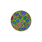 Mid Century Retro Floral 1970s 1960s Pattern 59 Golf Ball Marker (4 pack)