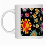 Mid Century Retro Floral 1970s 1960s Pattern 57 White Mug